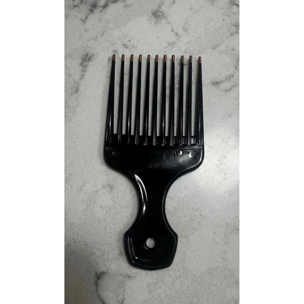 VTG MEBCO Double Dipped Lift Pick Hair Comb Black with Copper Tips 80s 90s NOS